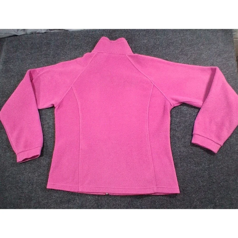 Columbia Embroidered Logo Full Zip Pink Fleece Jacket YOUTH Size 18-20